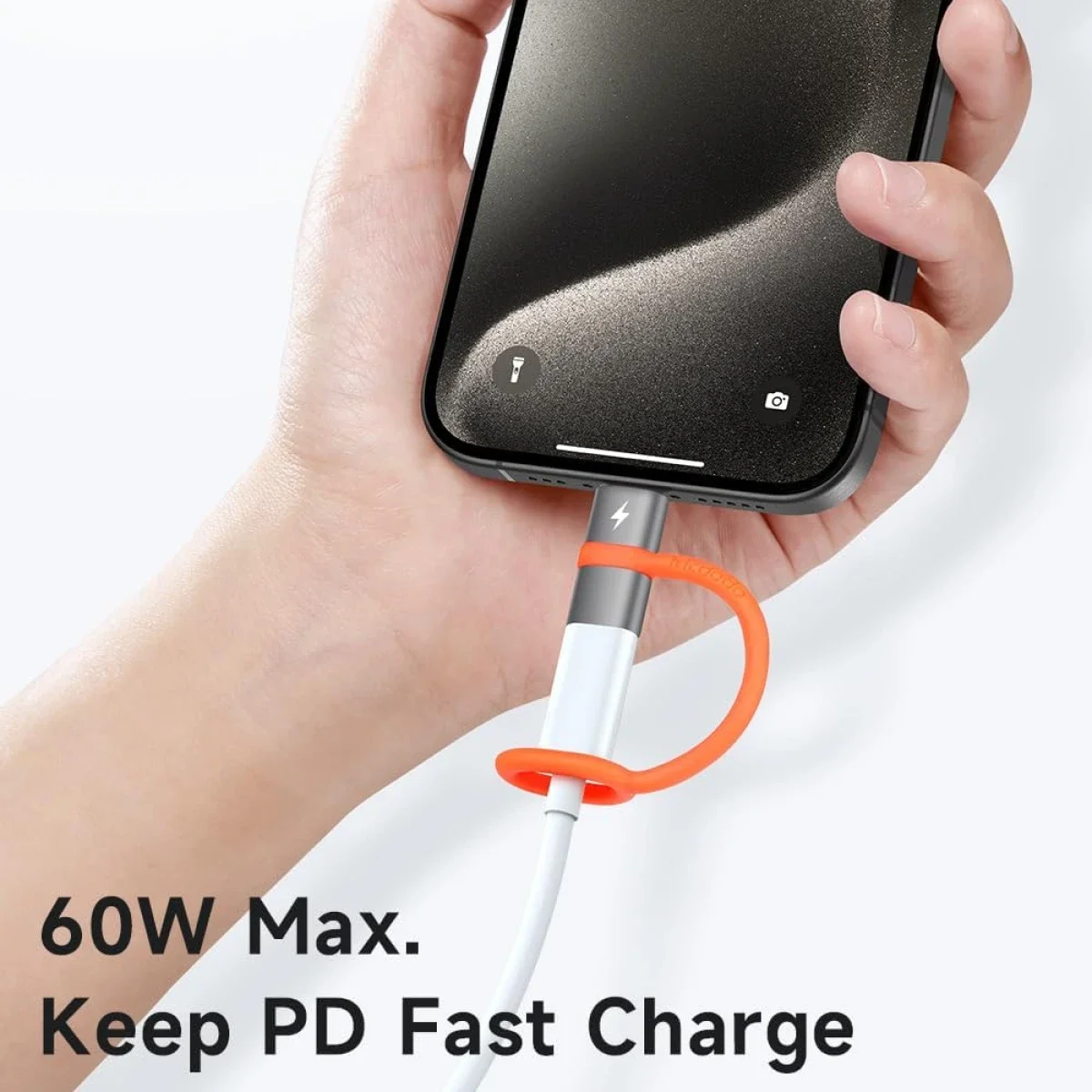 Mcdodo OT-5530 Lightning Female to USB-C Male Adapter 60W PD Fast Charging - Image 4