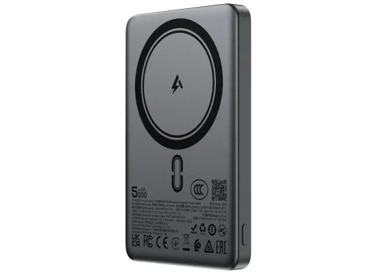 باور بانك ACEFAST M35 5000mAh 18W بشحن لاسلكي مغناطيسي 15W – رمادي معدني - Image 8