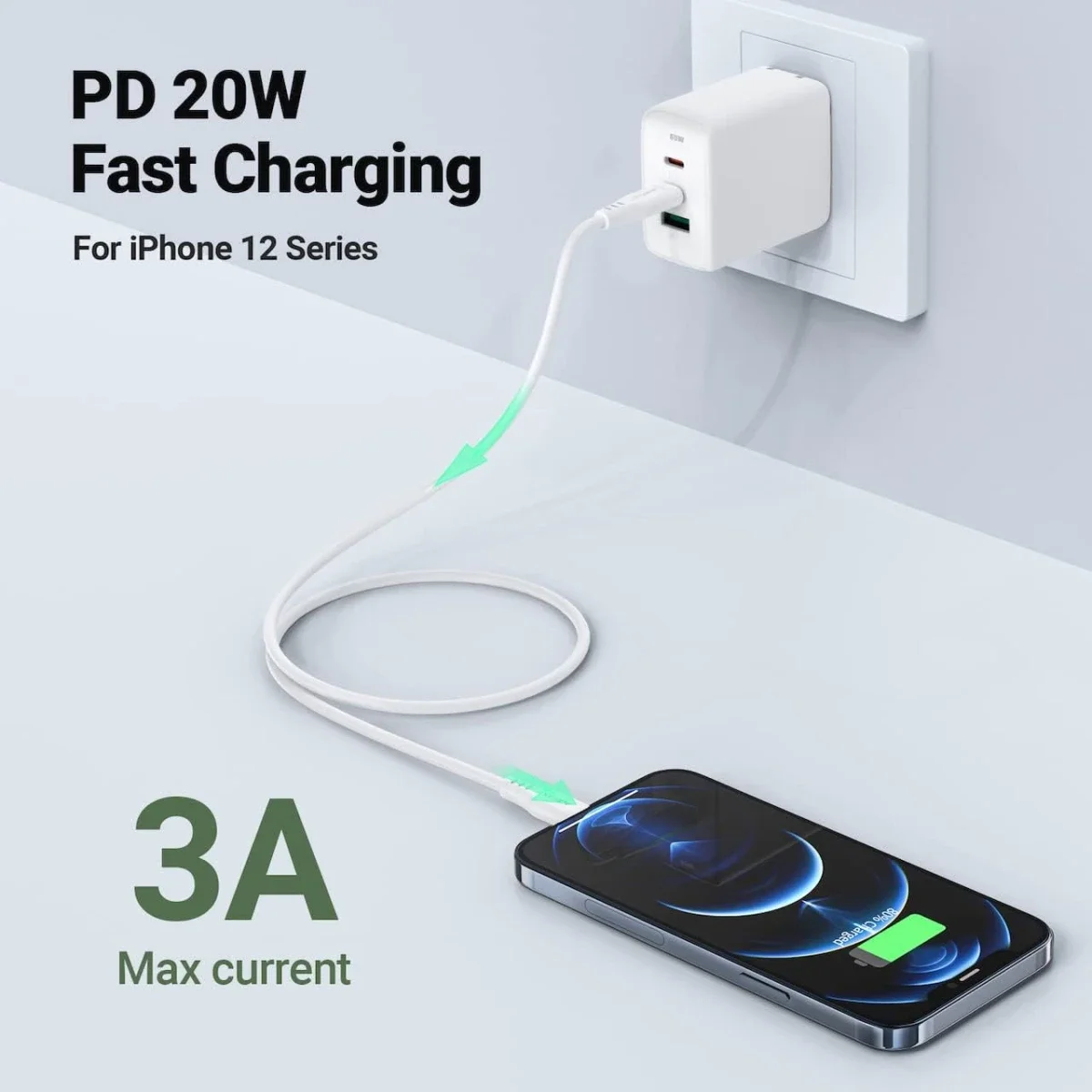 كابل شحن ونقل بيانات USB-C إلى Lightning ACEFAST C3-01 بطول 1.2 متر أبيض - Thumbnail 3