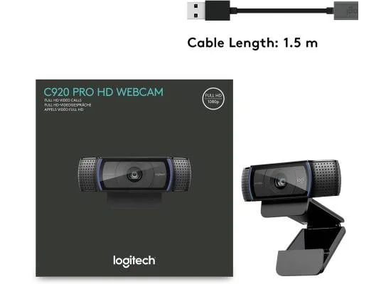 ويب كام Logitech C920 PRO للأعمال بدقة Full HD 1080p وعدسة زجاجية - Thumbnail 7