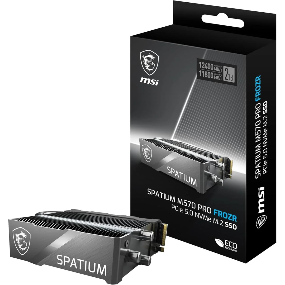 قرص SSD MSI SPATIUM M570 PRO FROZR بسعة 2TB وواجهة PCIe 5.0 Gen5 NVMe M.2