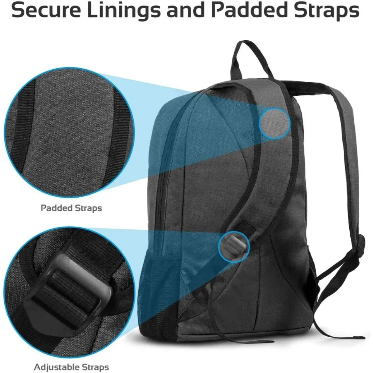 Promate Alpha-BP Travel Backpack for Laptops Up to 15.6 Inch Water-Resistant Anti-Theft - Image 3
