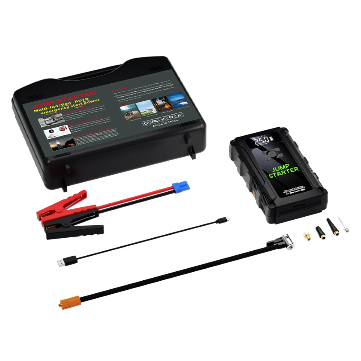 جهاز اشتراك بطارية سيارة K09 محمول مع منفاخ إطارات 18000mAh و12V - Image 4