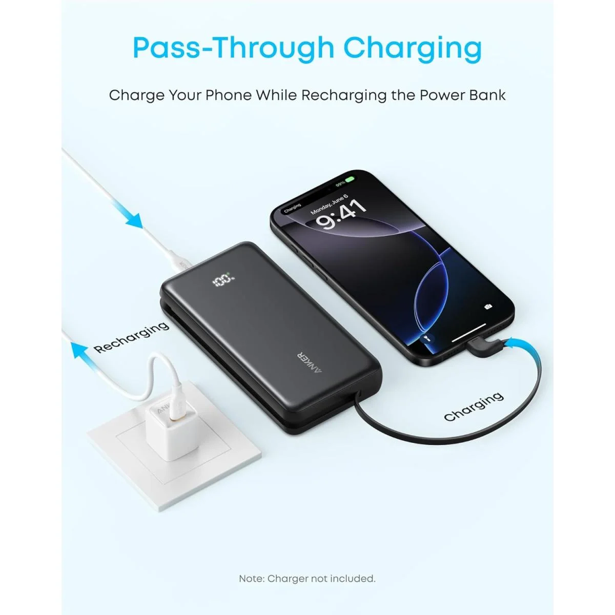 Anker Zolo 20,000mAh 22.5W USB-C Power Bank with Built-In Cable - Image 4