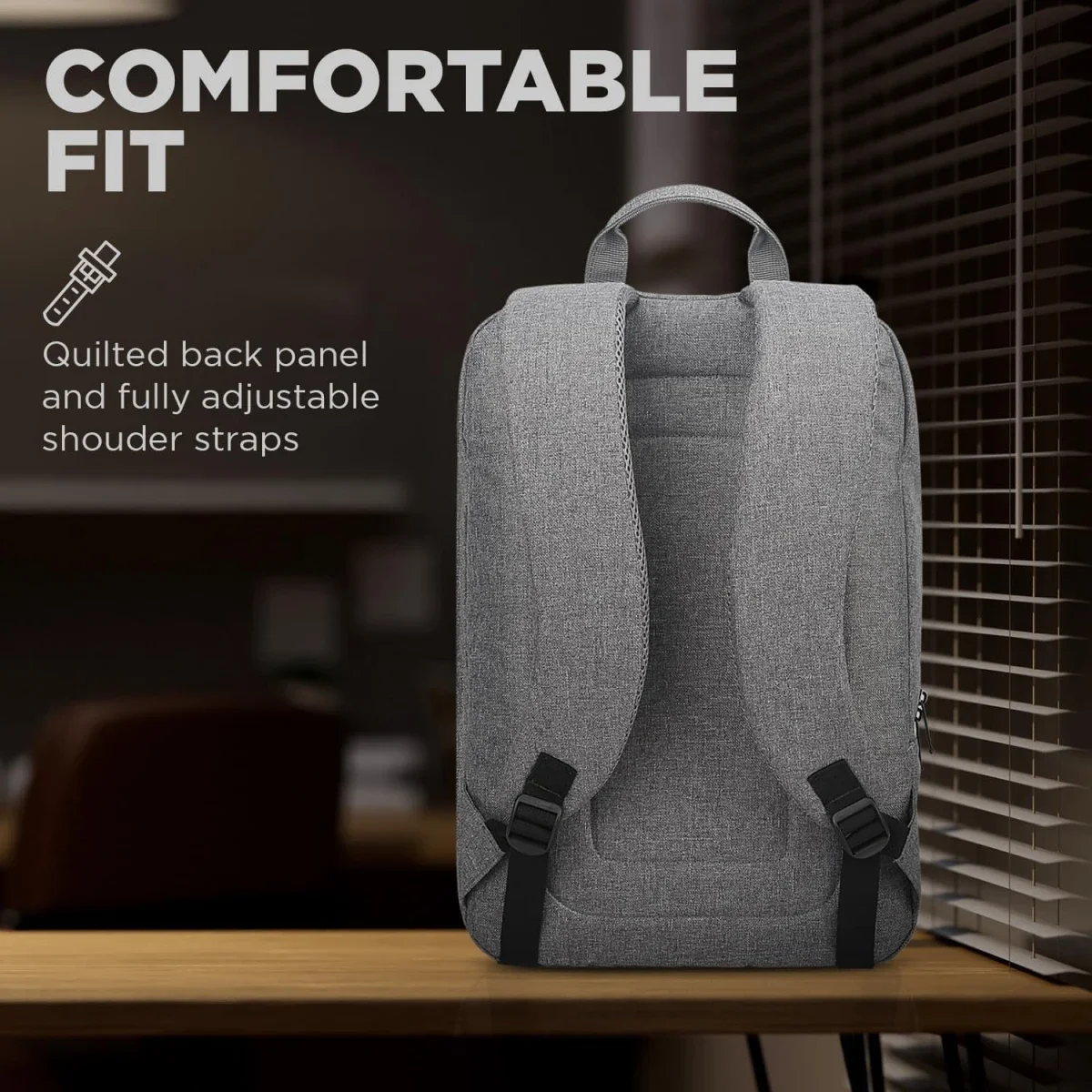 Lenovo B210 Laptop Backpack for 16-Inch Laptop/Tablet, Grey - Thumbnail 4