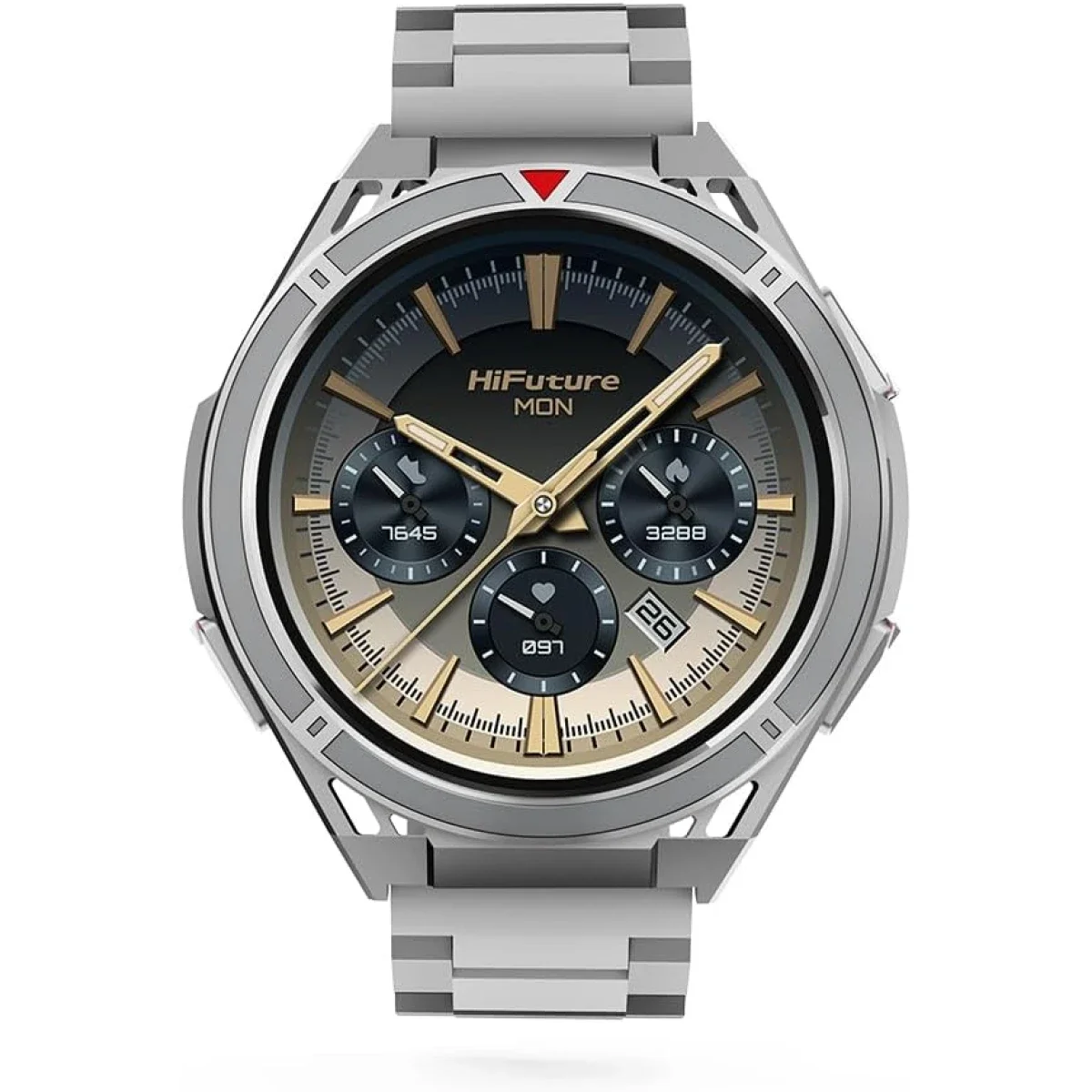 HiFuture ACTIVE Smartwatch with Dual-Band GPS, 1.43-Inch AMOLED Display, IP68, Silver