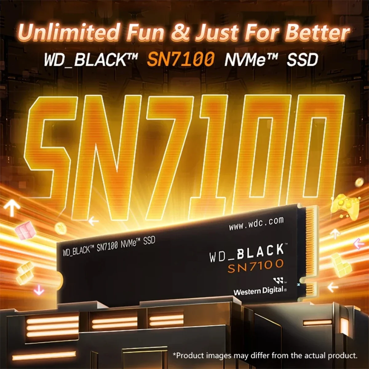 وحدة تخزين SSD داخلية Western Digital WD_BLACK SN7100 سعة 1 TB NVMe PCIe Gen 4 M.2 2280 بسرعة تصل إلى 7250MB/s - Image 1
