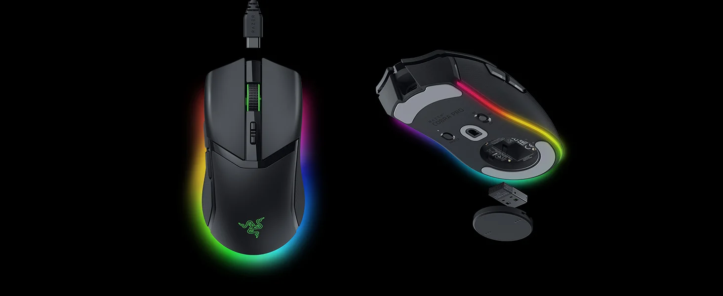 ماوس ألعاب لاسلكي Razer Cobra Pro بمستشعر بصري 30K، أبيض - Thumbnail 20