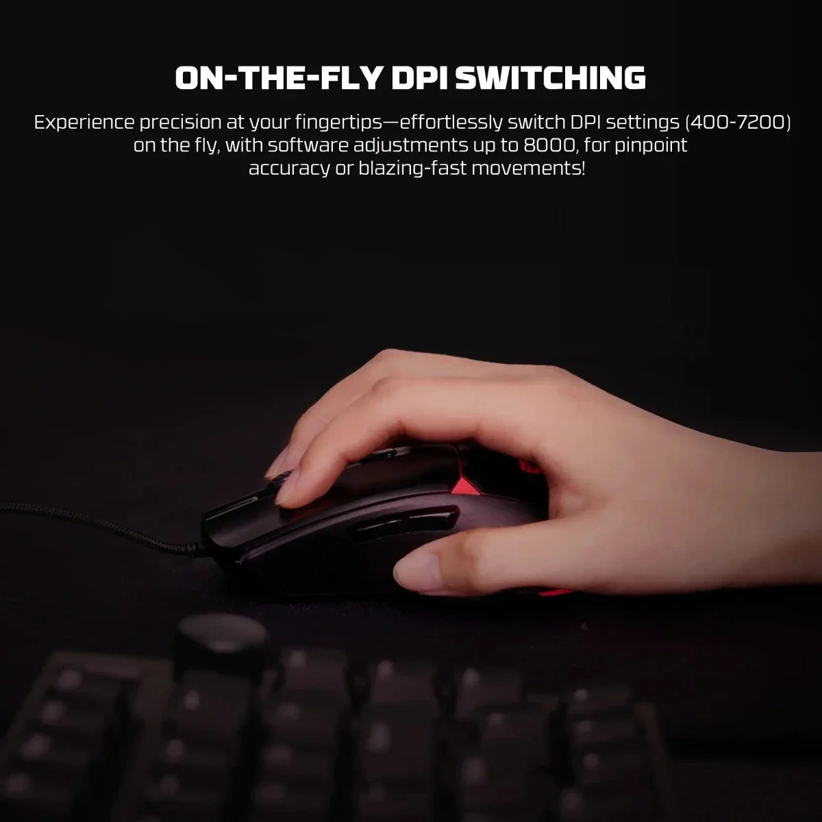 ماوس ألعاب سلكي Fantech Crypto II VX7V2 بدقة 8000 DPI أسود - Image 7