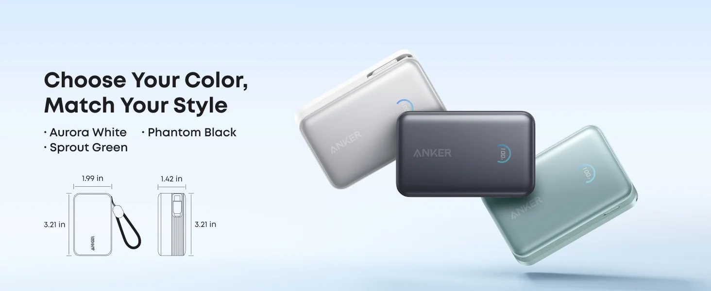 Anker Nano Power Bank 10,000mAh 45W with Retractable USB-C Cable - White - Thumbnail 9