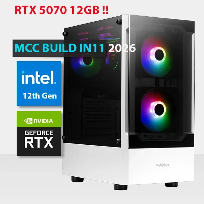 MCC IN11-26 MIDAS Gaming PC Build Intel Core i7-12700KF RTX 5070 16GB RAM 1TB SSD - Image 1