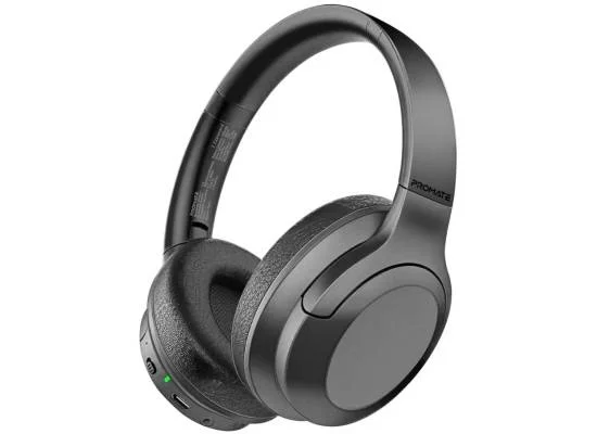 Promate Concord ANC Over-Ear Bluetooth Headphones, 27H Playback, Black - Thumbnail 7