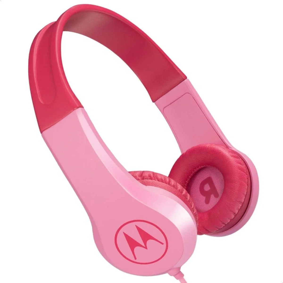 Motorola Squads 200 Kids Wired Headphones with 85dB Safe Volume Limit, 3.5mm AUX and In-Line Mic - Pink - Thumbnail 2