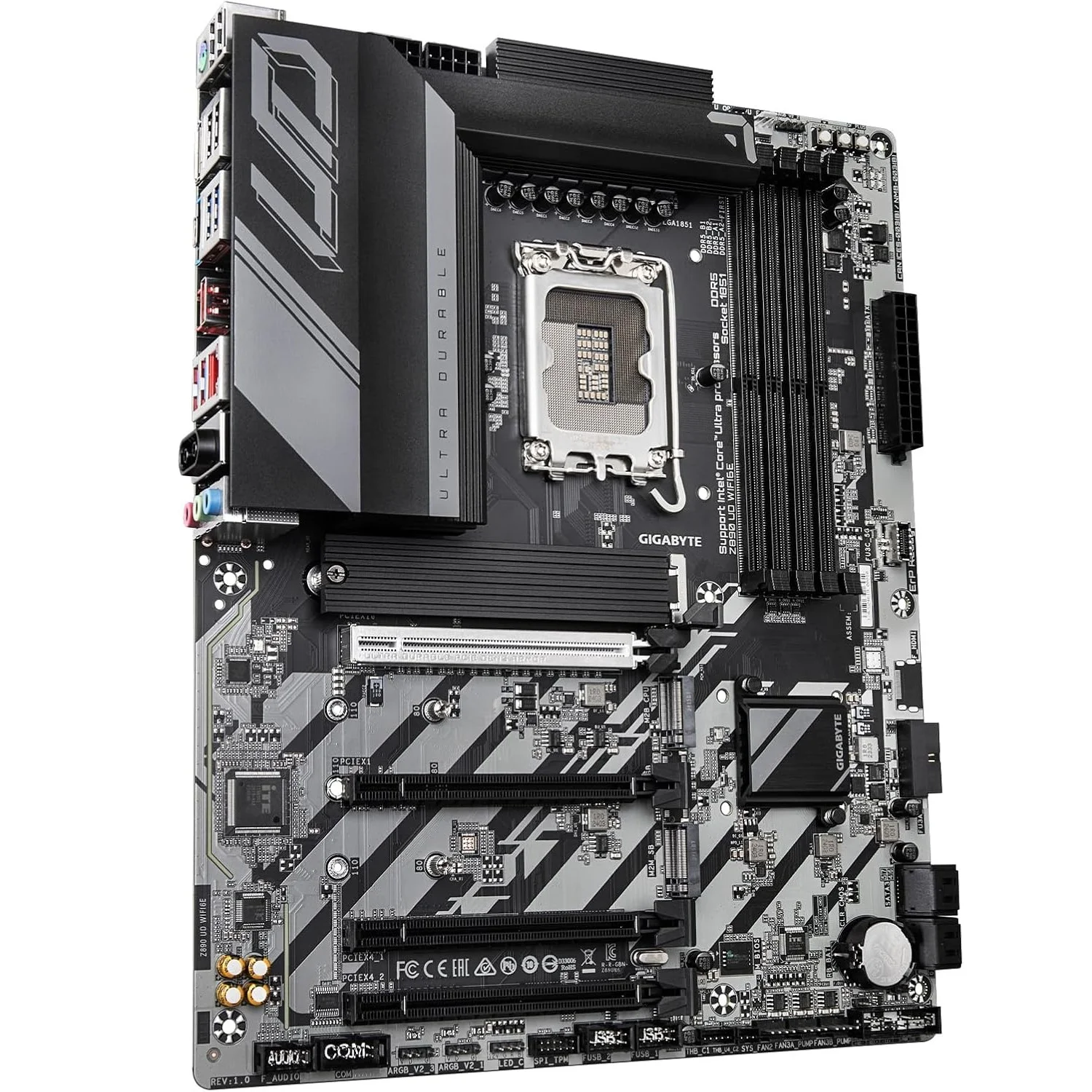 لوحة أم GIGABYTE Z890-UD-WIFI6E ATX لمعالجات Intel Core Ultra، LGA 1851، DDR5، 3 منافذ M.2، PCIe 5.0 - Thumbnail 2