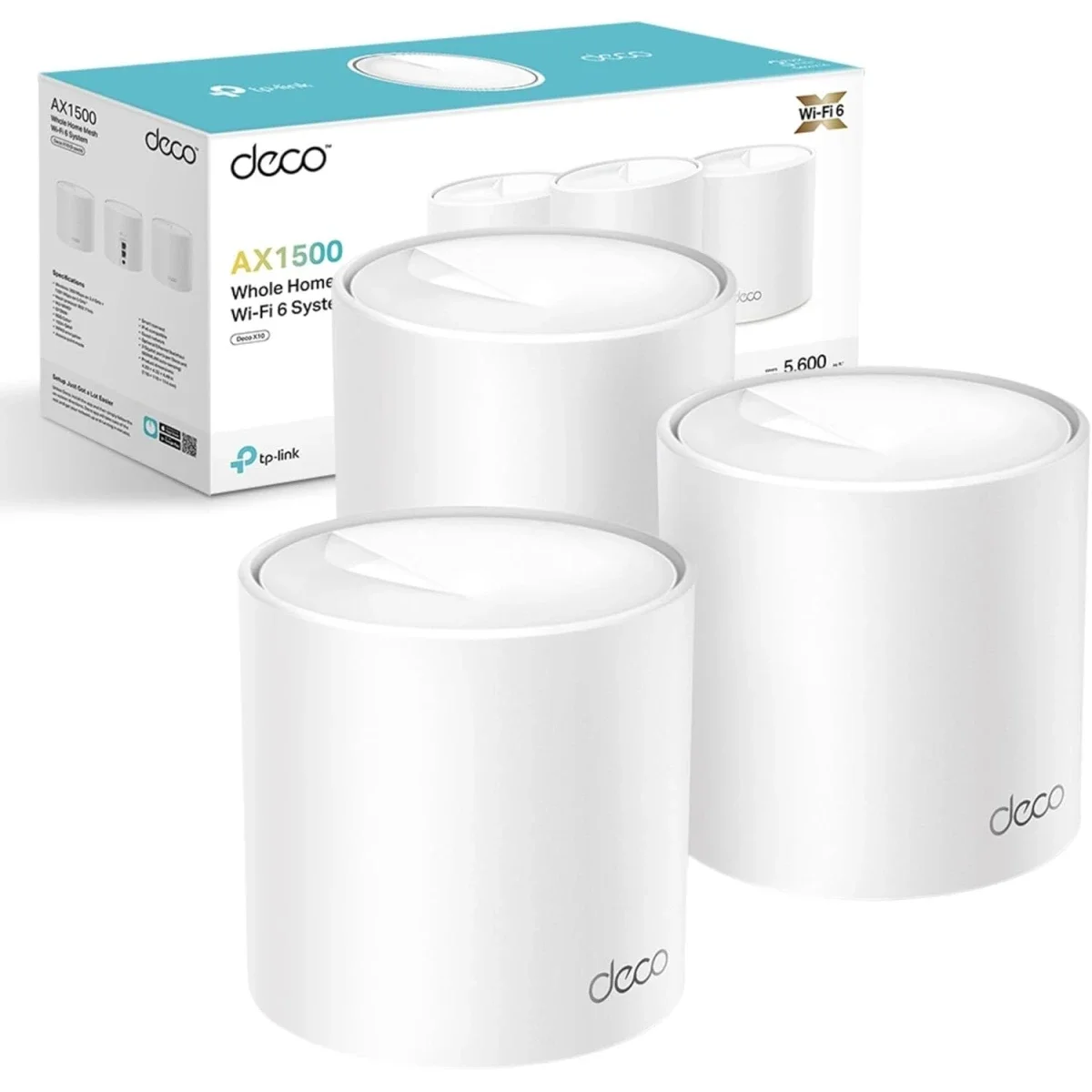 TP-LINK Deco X10 Whole Home Mesh Wi-Fi 6 System AX1500 3-Pack - Image 1