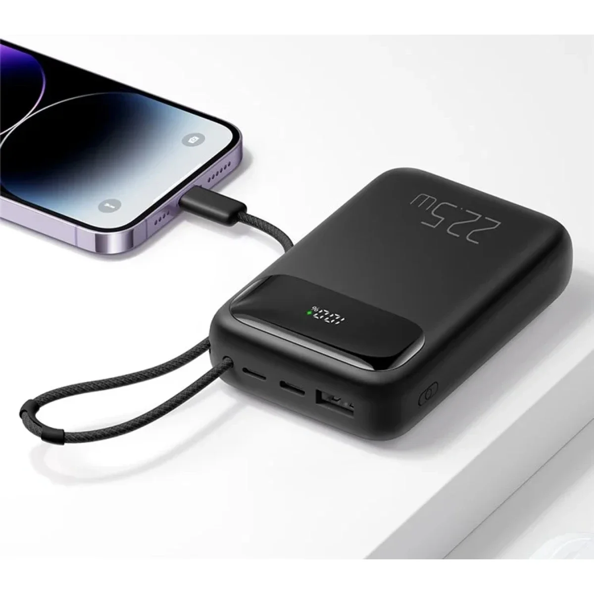 Mcdodo MC-325 10000mAh 22.5W PD Power Bank with Built-In iP Cable - Black - Thumbnail 7