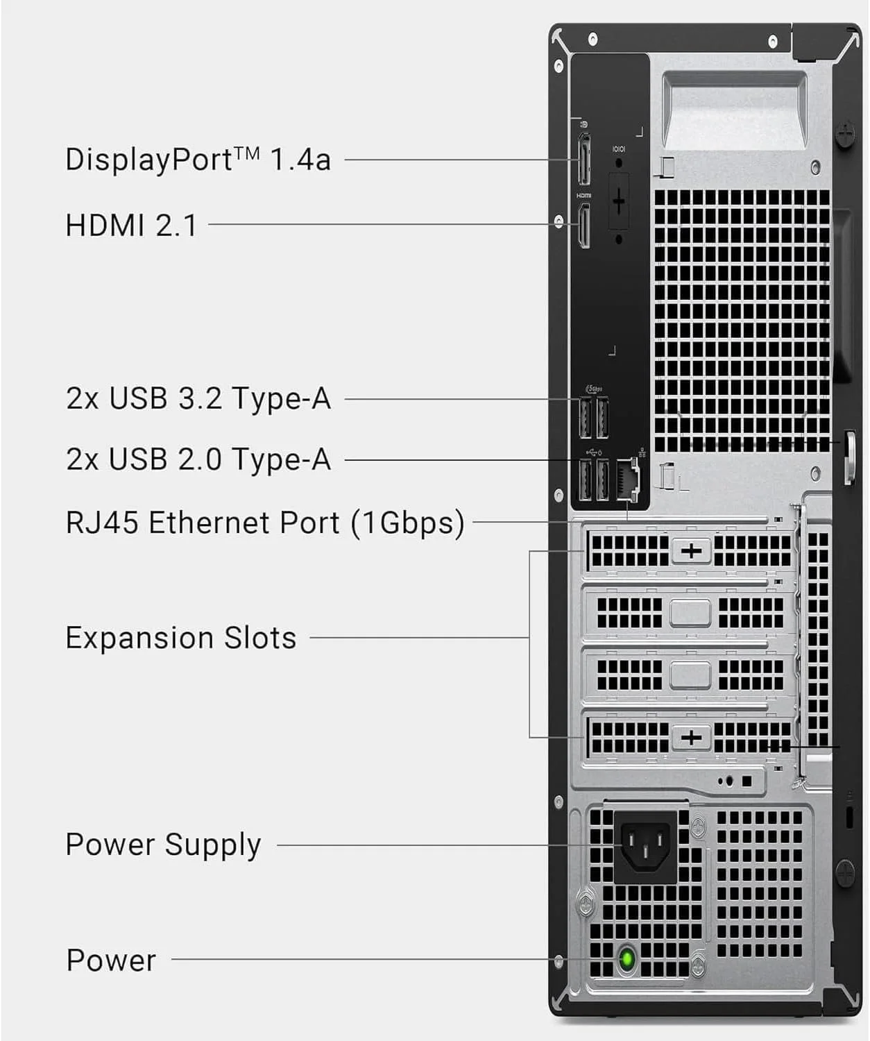 Dell Pro Slim QCS1250 Desktop 14th Gen Intel Core i7-14700 16GB RAM 1TB SSD Black - Thumbnail 5