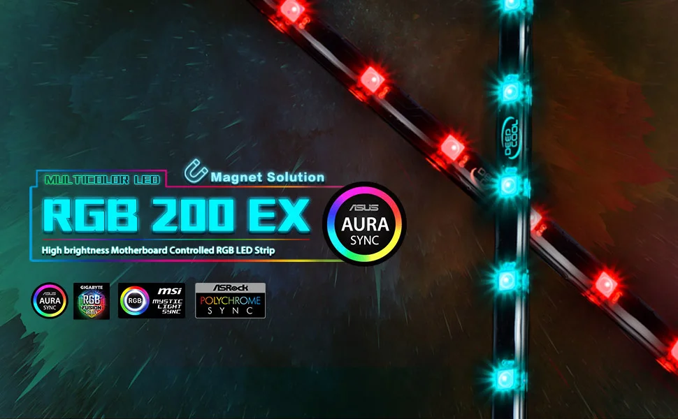 DeepCool RGB 200 EX Magnetic RGB LED Strip Lighting Kit - Image 8