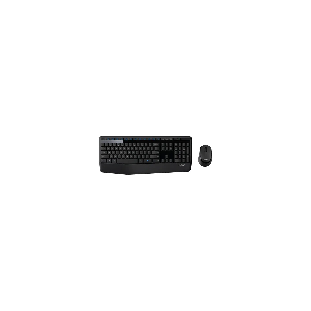مجموعة لوحة مفاتيح وفأرة لاسلكية Logitech MK345 مع مسند راحة اليد - أسود