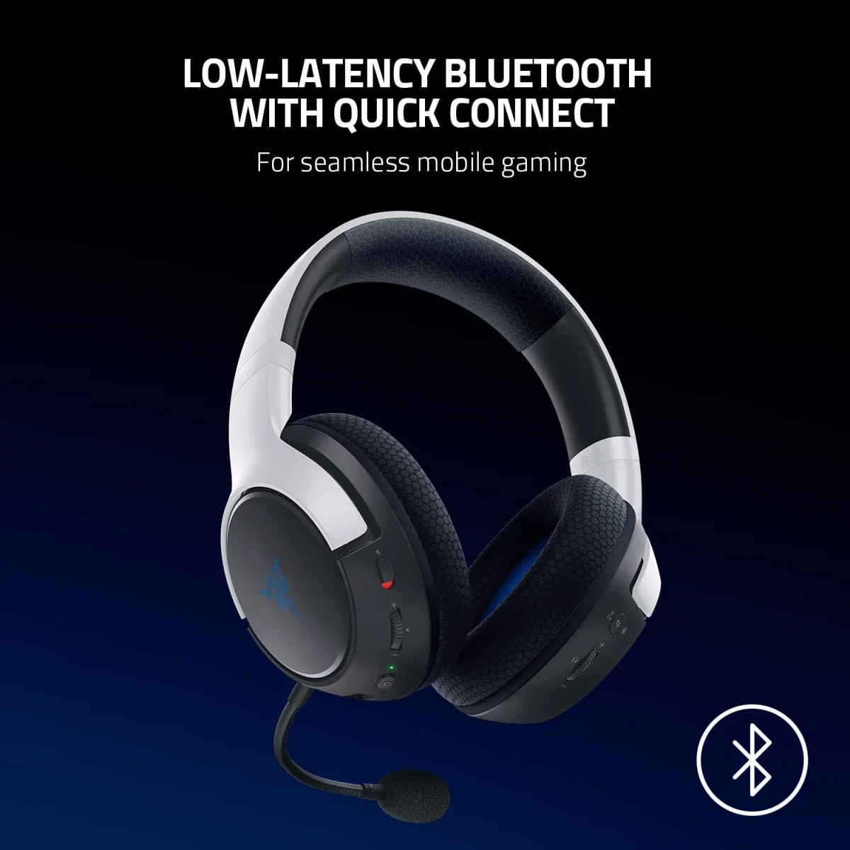 سماعة ألعاب Razer Kaira Dual Wireless لاسلكية لجهاز PS5 والجوال مع ميكروفون HyperClear Cardioid - Thumbnail 5