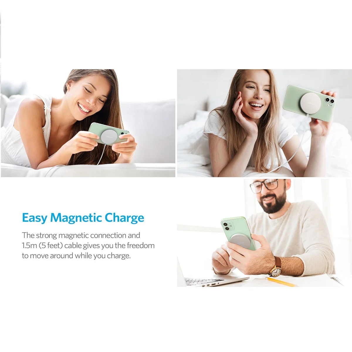 Anker PowerWave Select+ 7.5W Magnetic Charging Pad, Silver, A2566H41, US Model (No Warranty) - Image 10