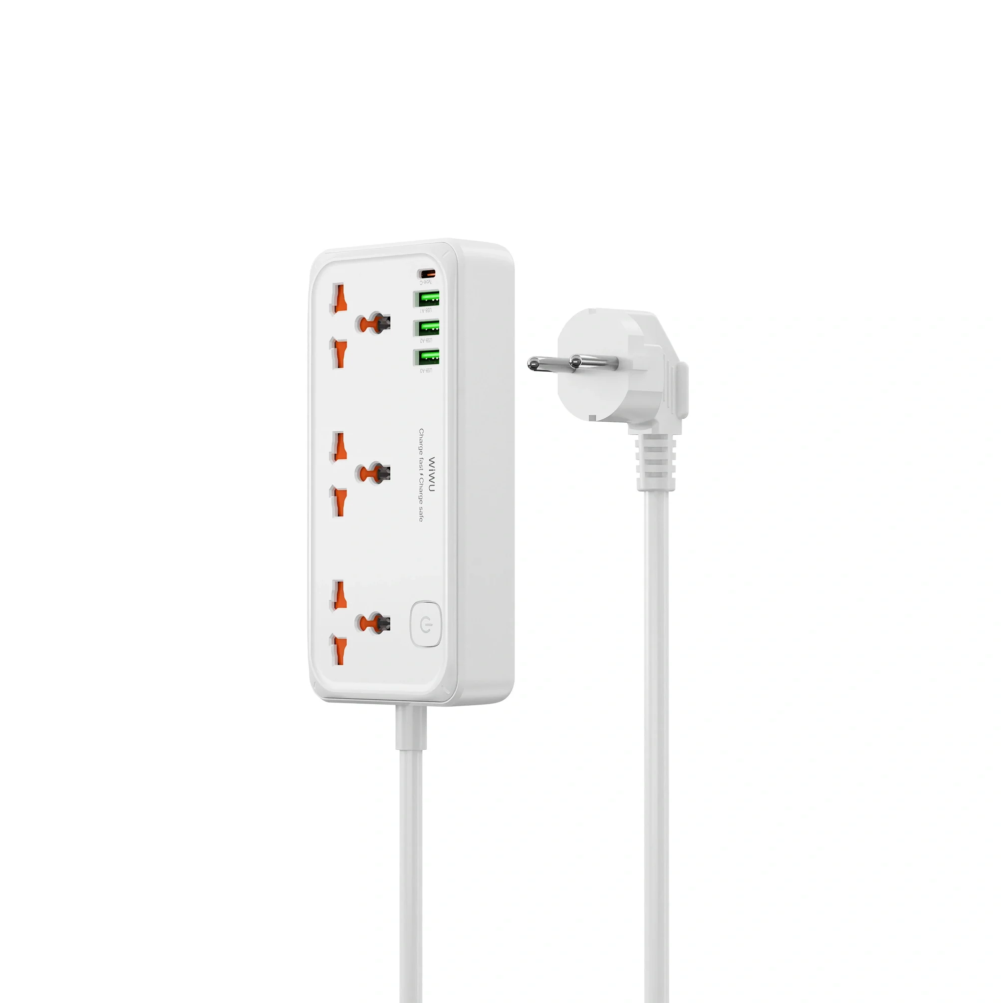 مشترك كهرباء WIWU Wi-S005 7 في 1 بقدرة 30 واط مع 3 مقابس عالمية و3 USB وUSB-C - قابس بريطاني - Image 14