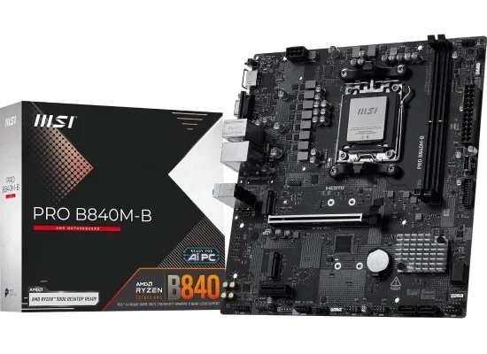 MSI PRO B840M-B Micro-ATX AM5 DDR5 Motherboard with M.2 Gen4 and 2.5G LAN