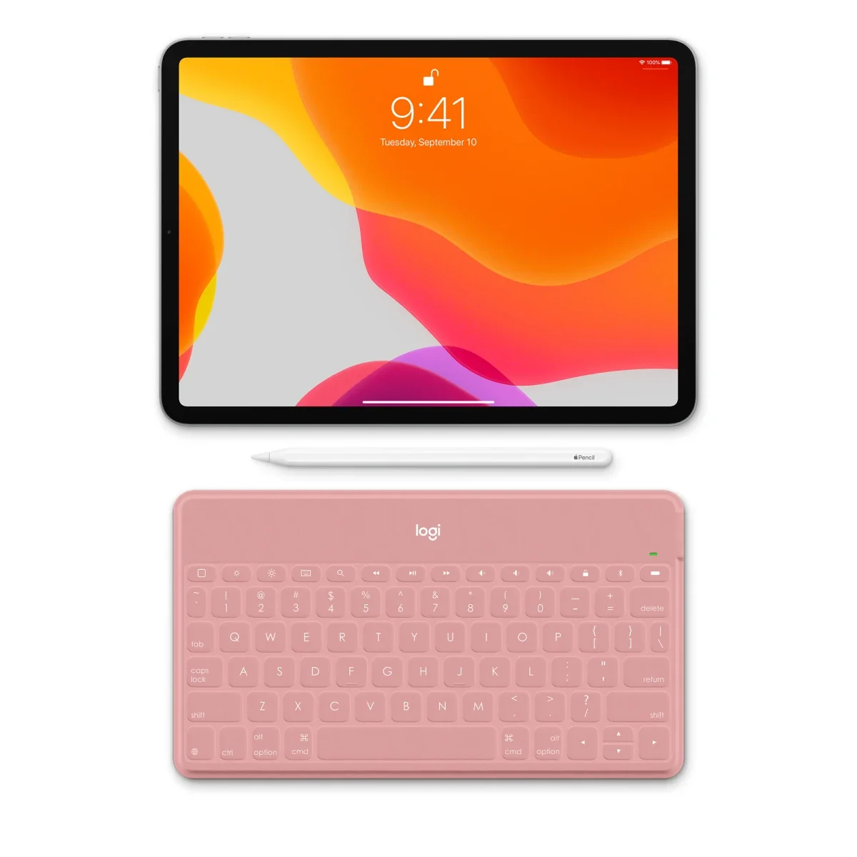 كيبورد Logitech Keys-To-Go فائق الحمل بتقنية Bluetooth لاسلكي لأجهزة Apple - وردي - Thumbnail 4