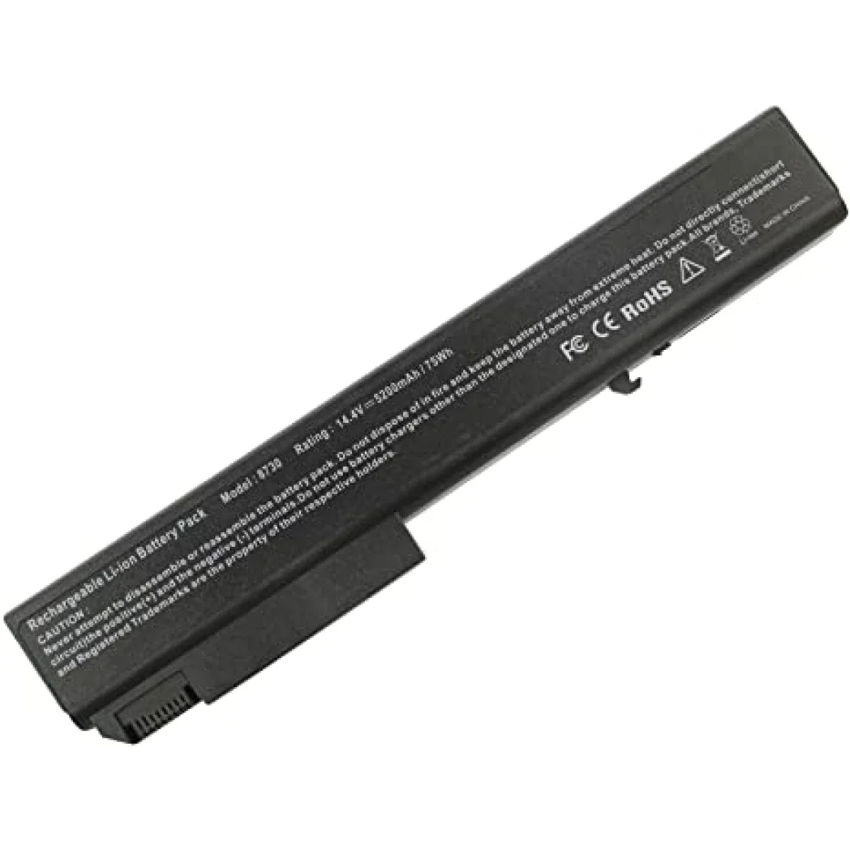 Compatible Replacement Battery for HP EliteBook 8530p/8530w/8540p/8540w/8730w/8740w, 8-Cell 4400mAh 14.8V Black
