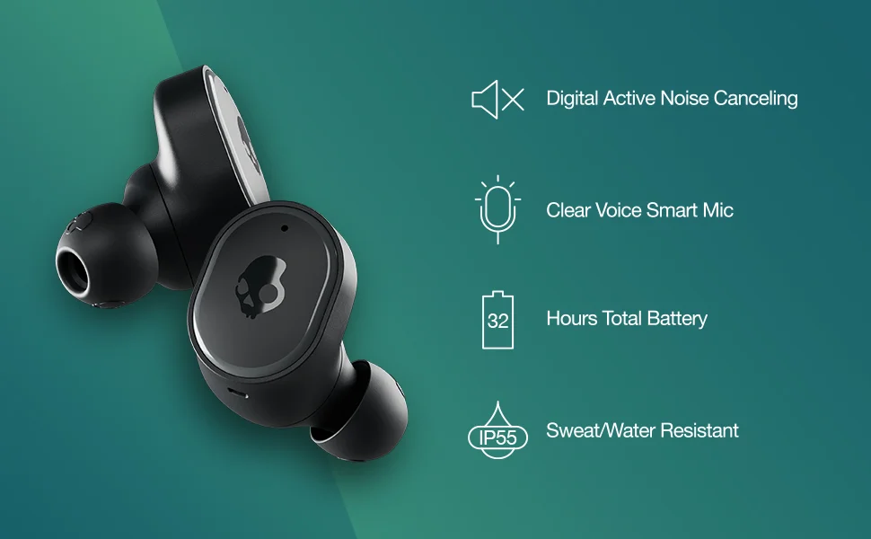 Skullcandy SESH ANC True Wireless Earbuds with Bluetooth, Noise Cancelling and 46 Hours Battery - True Black - Thumbnail 10