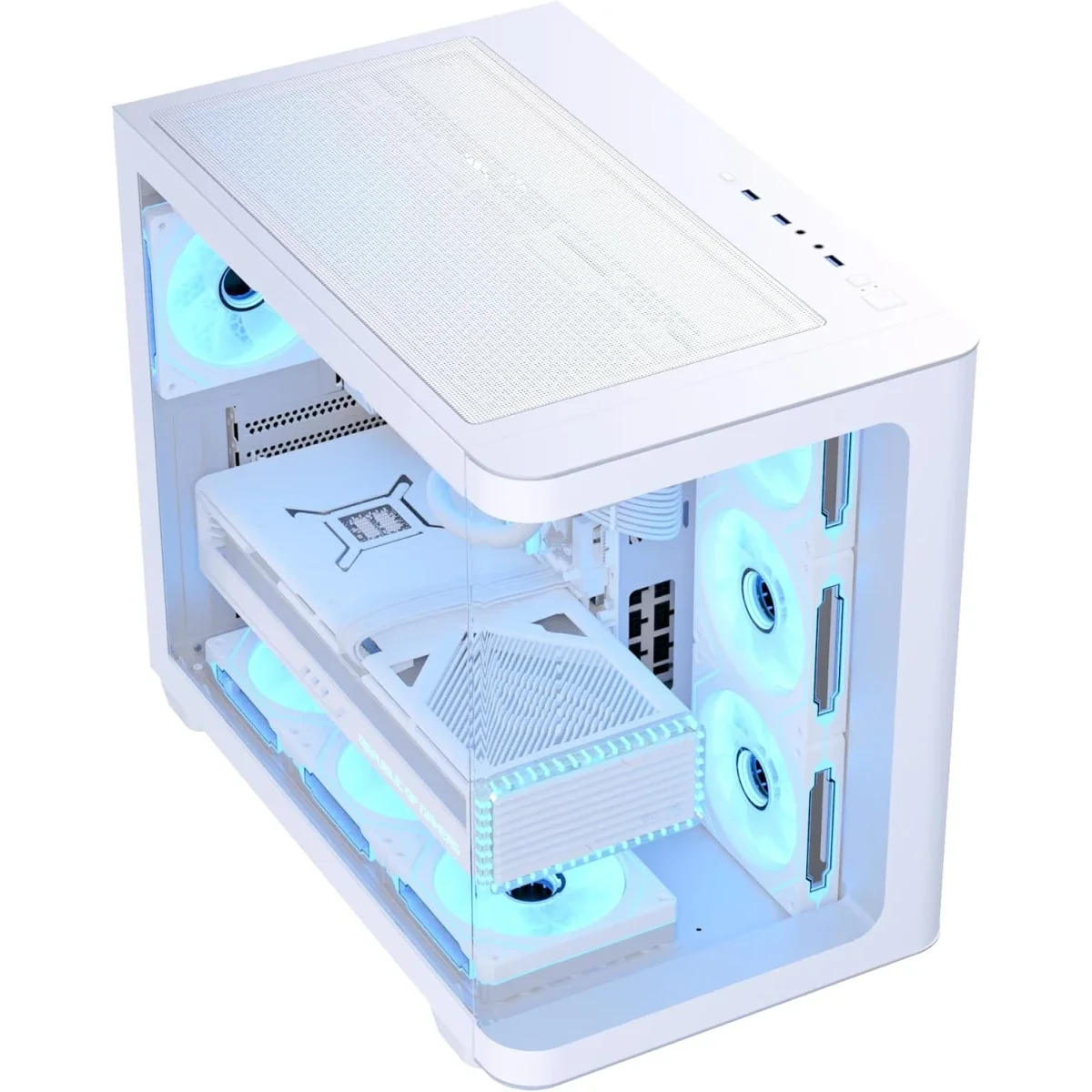 AeroCool P500C ATX Mid-Tower Gaming PC Case with 4 ARGB Fans, White - Image 6