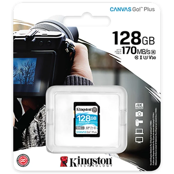 Kingston Canvas Go! Plus SD Memory Card 128GB 170MB/s SDG3 - Image 2