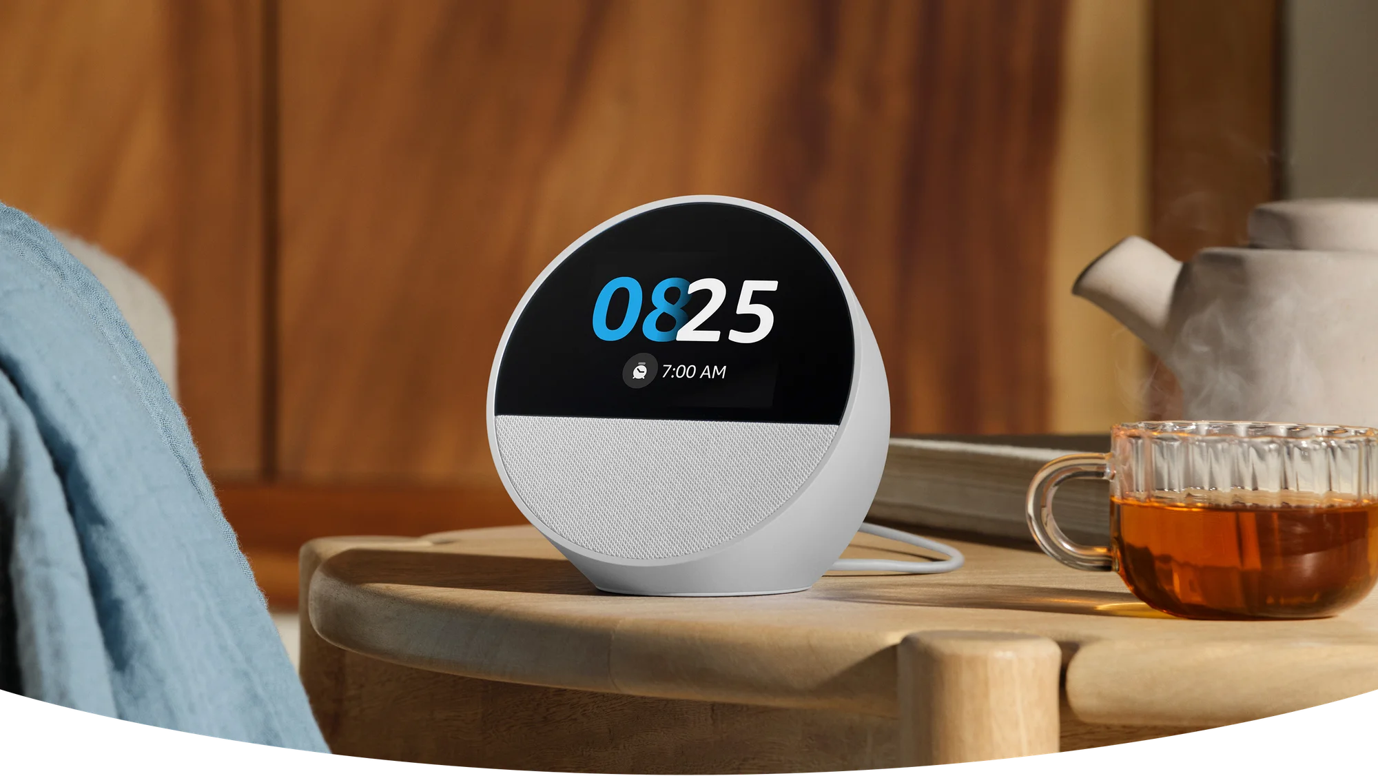 ساعة منبه ذكية Amazon Echo Spot (إصدار 2024) مع Alexa وصوت نابض بالحياة - أسود - Thumbnail 9
