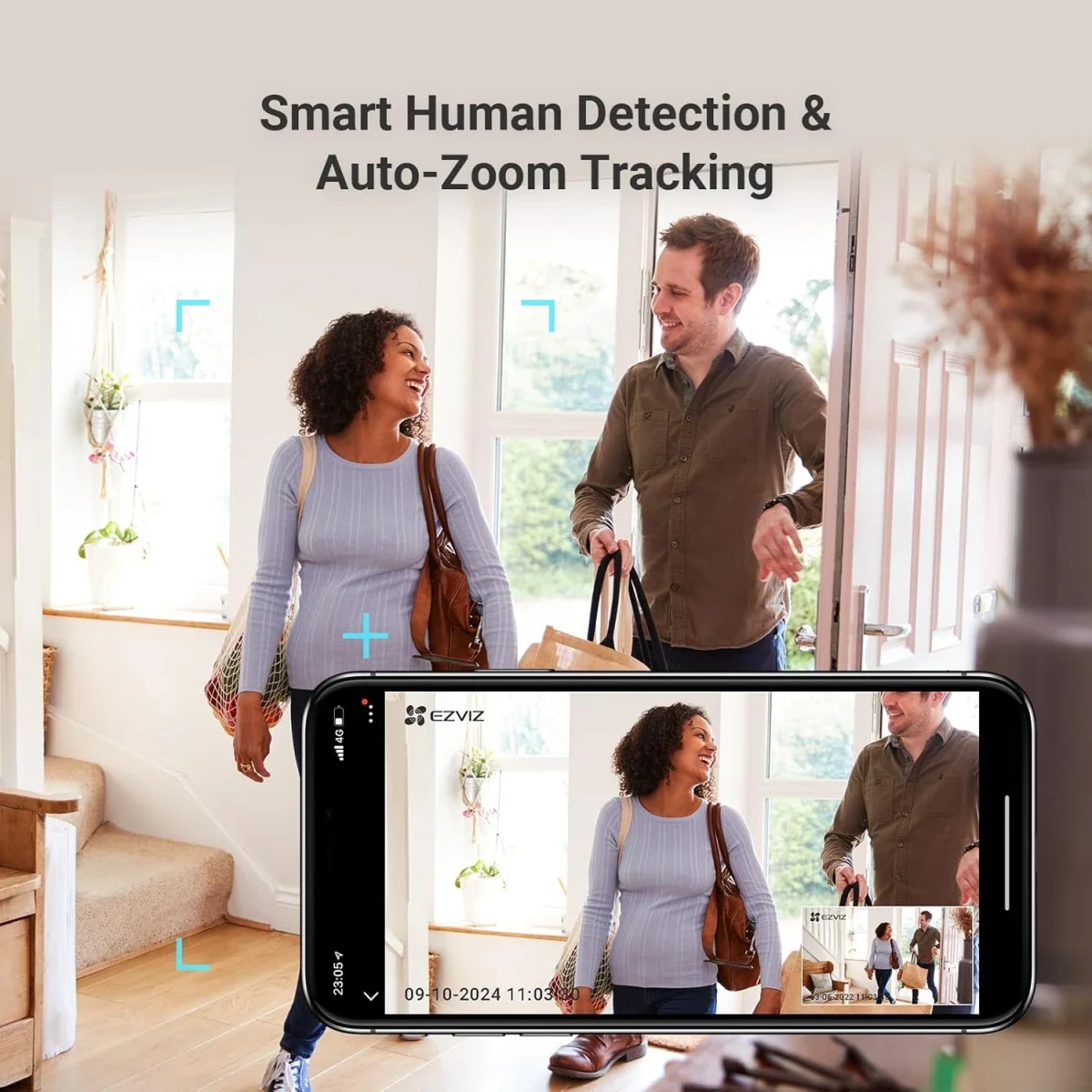كاميرا مراقبة داخلية Ezviz CP1 Pro 4K مع دوران وإمالة 360° وWi‑Fi 6 ثنائي النطاق وتتبع تلقائي وصوت ثنائي الاتجاه - Thumbnail 3
