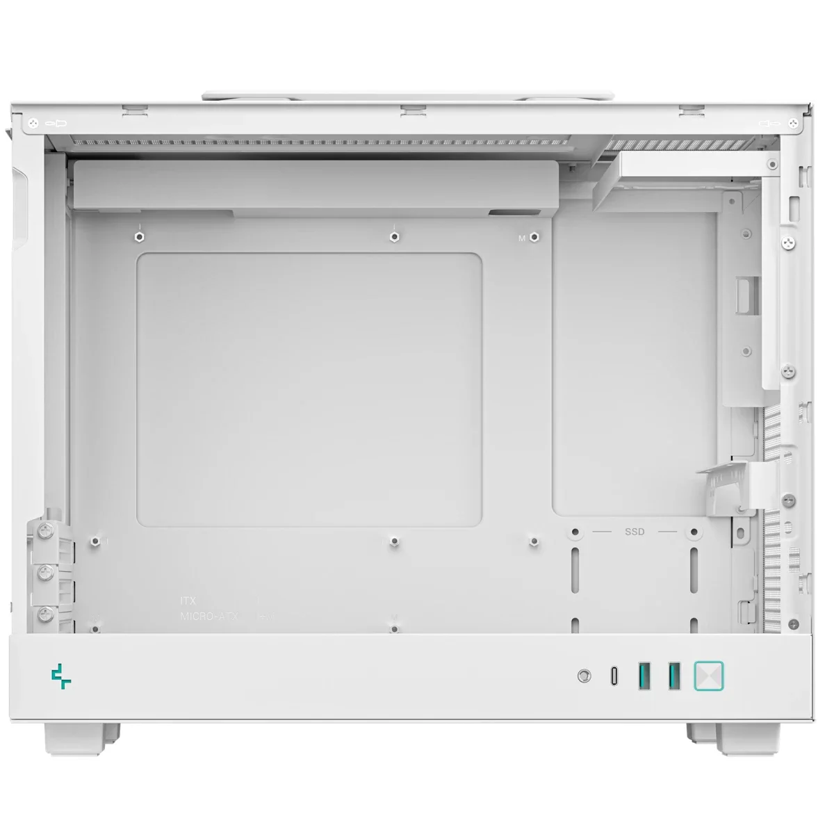 DeepCool CH160 PLUS Micro-ATX Computer Case White with 240mm Radiator Support - Thumbnail 5