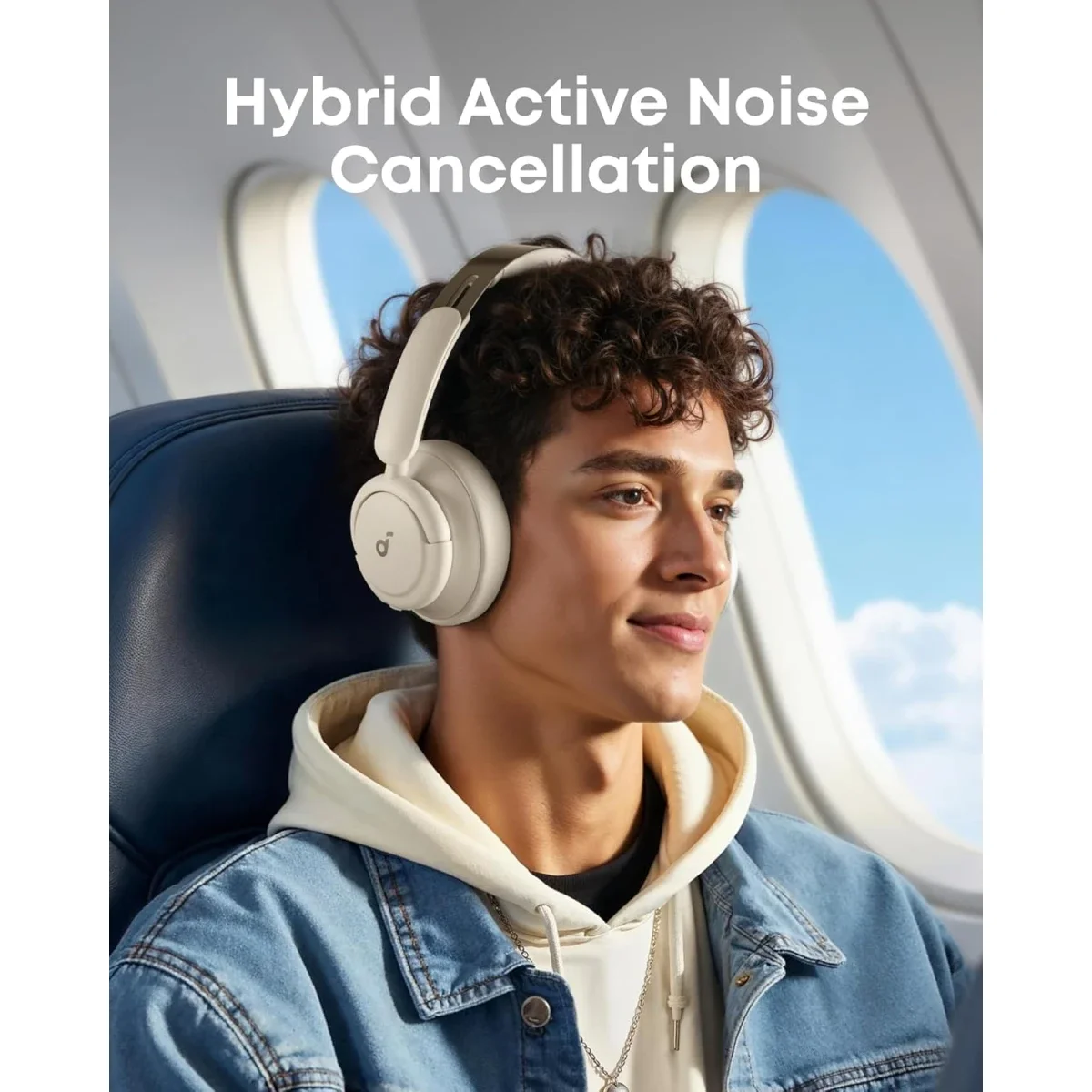 Anker soundcore Life Q30 Hybrid Active Noise Cancelling Bluetooth Headphones, White - Thumbnail 3