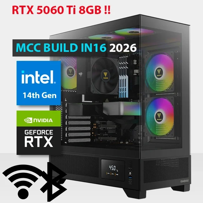 تجميعة كمبيوتر ألعاب Intel Core i7-14700KF مع RTX 5060 Ti 8GB و16GB RAM و1TB NVMe SSD - Image 2