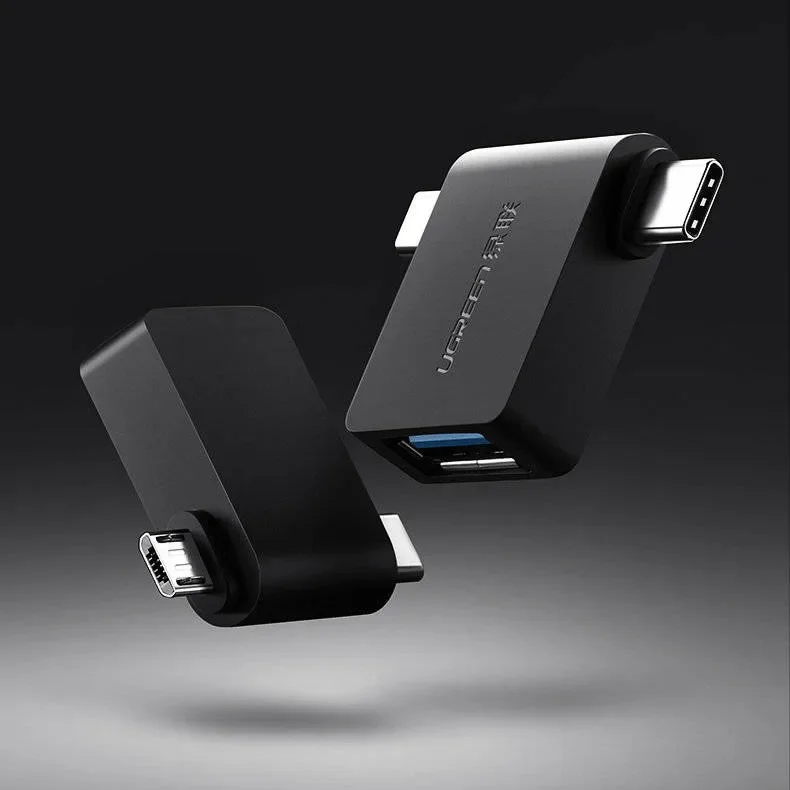 محول Ugreen 30453 2 في 1 من USB-C وMicro USB إلى USB 3.2 بسرعة 5Gbps OTG - Image 1
