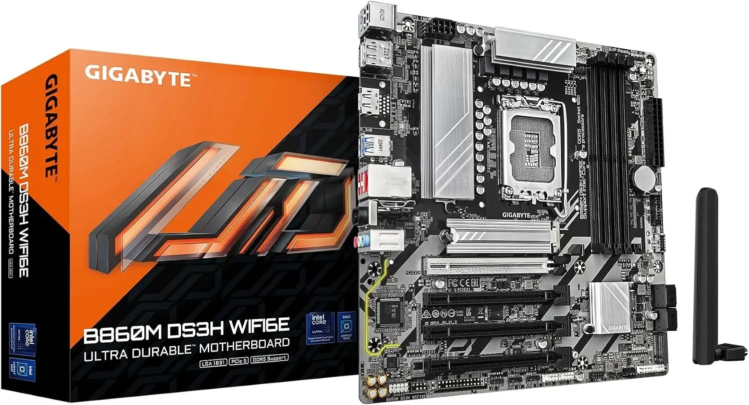 GIGABYTE DDR5 Wi-Fi 6E Bluetooth Motherboard for Intel Core Ultra Series 2 B860M DS3H WIFI6E