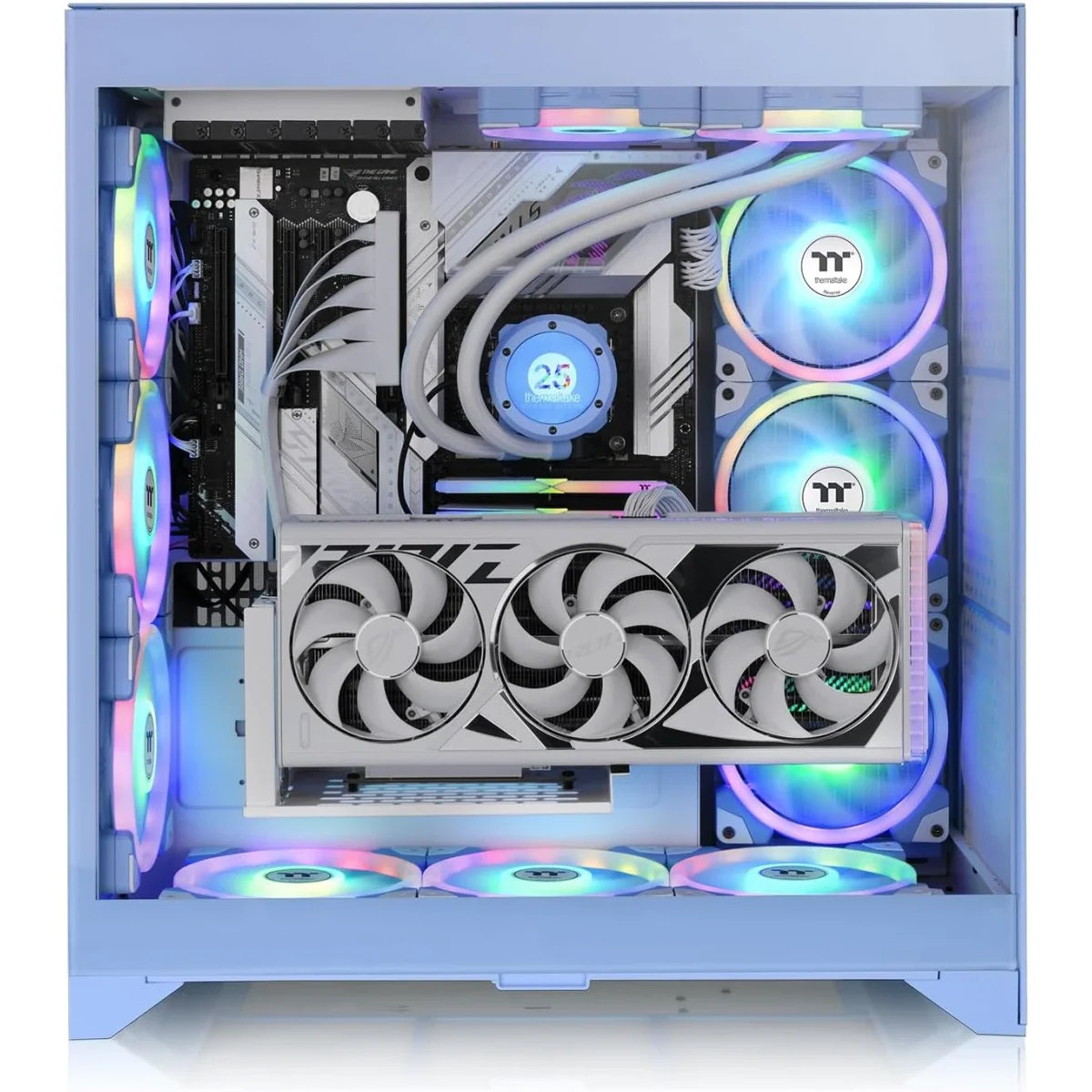 Thermaltake CTE E600 MX E-ATX Mid-Tower Case with 400mm PCIe 4.0 Riser Cable - Hydrangea Blue - Thumbnail 2