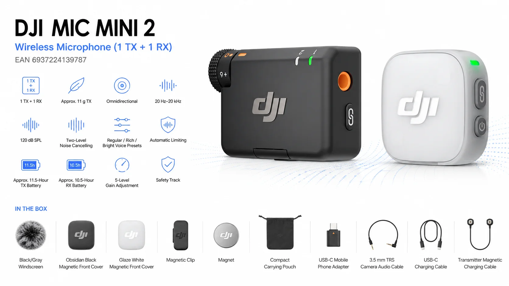 ميكروفون DJI Mic Mini 2 لاسلكي مع 1 TX + 1 RX - Image 6