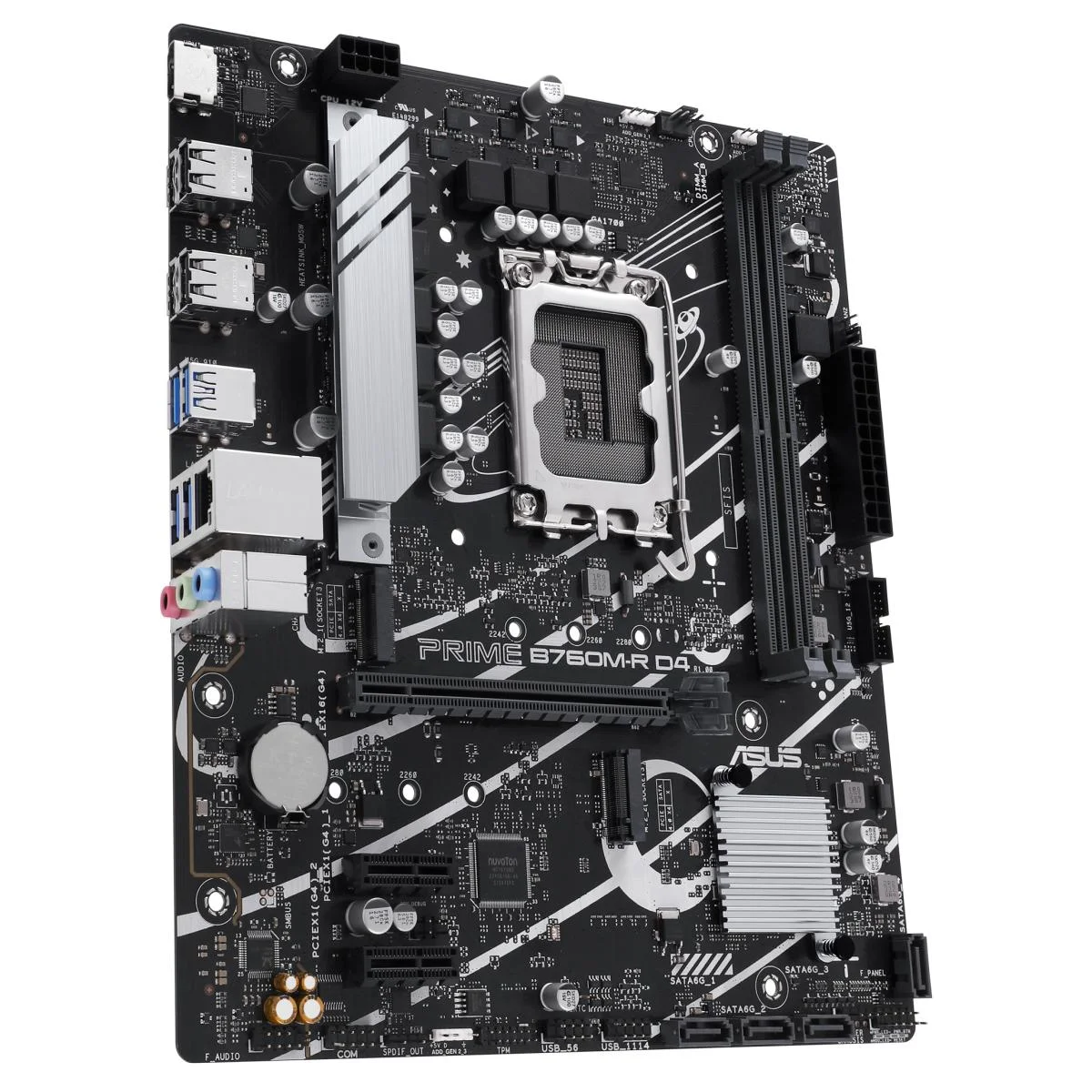 لوحة أم ألعاب Asus Micro-ATX بمقبس LGA 1700 وذاكرة DDR4 وPCIe 4.0 PRIME B760M-R D4 - Image 2