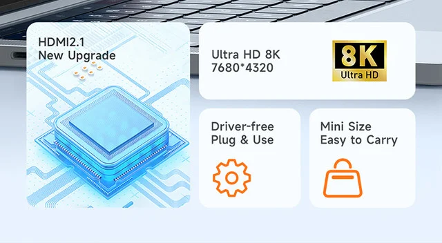 موزع USB-C من Mcdodo HU-1130 2 في 1 مع 100W PD و8K HDMI - Thumbnail 6