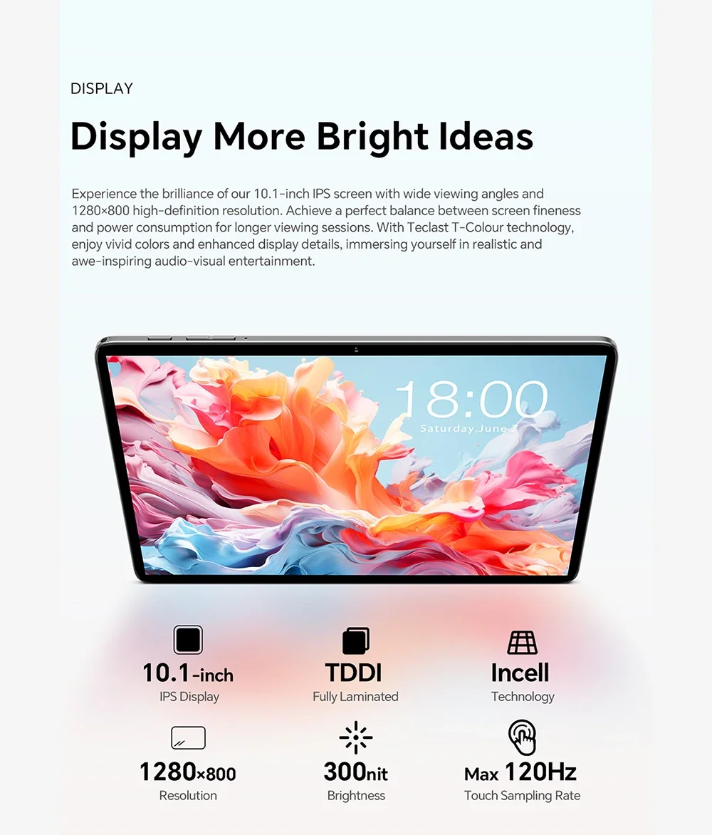 TECLAST P30T (2025) 10.1-Inch IPS 90Hz Android 14 Wi-Fi Tablet, 128GB, 4GB RAM, Grey - Thumbnail 11