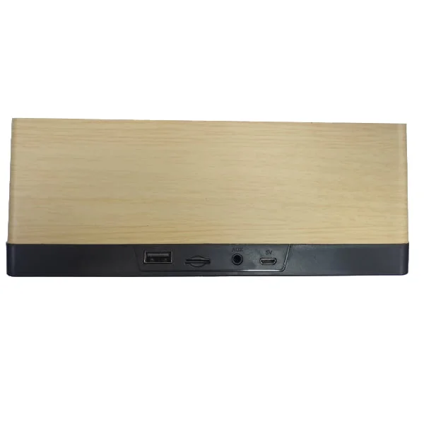 V-C217 Portable Speaker Alarm Clock – Wooden Color, TF/USB/FM Radio - Thumbnail 6