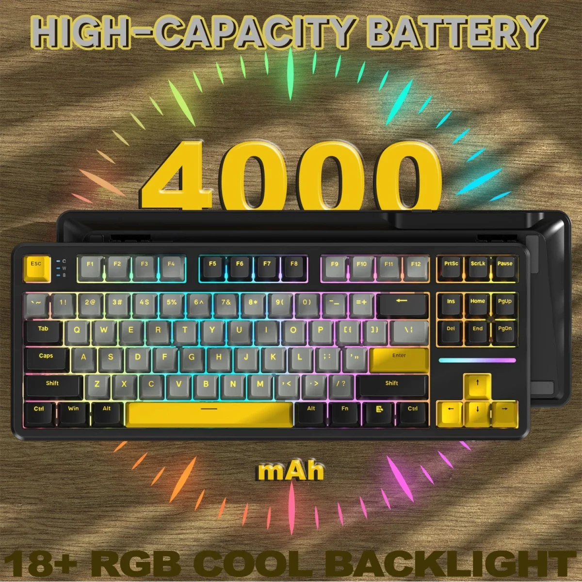 كيبورد ألعاب ميكانيكي ATTACK SHARK X87 بحجم 80% واتصال ثلاثي Star Black - Image 4