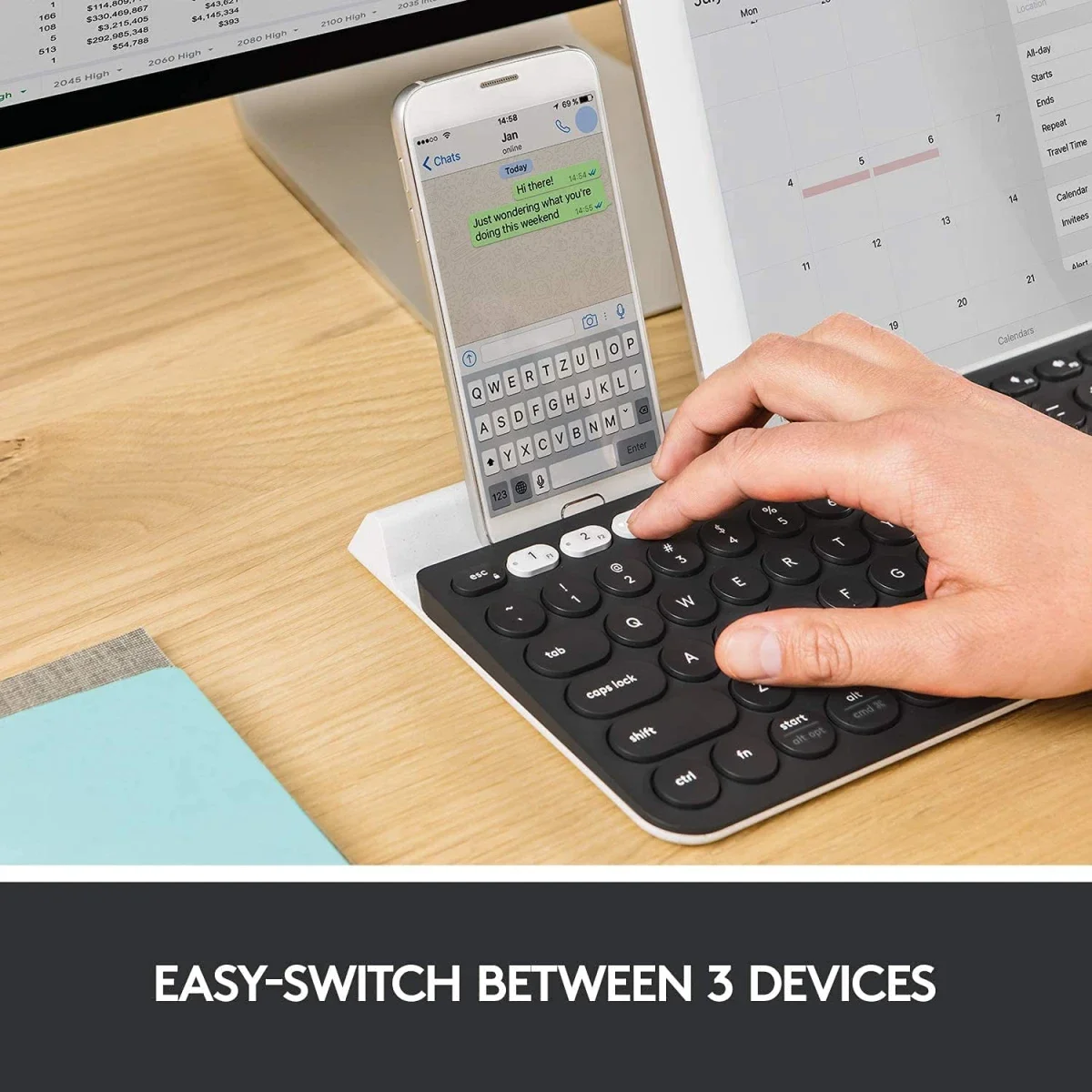 Logitech K780 Multi-Device Bluetooth Keyboard with FLOW - English - Thumbnail 3