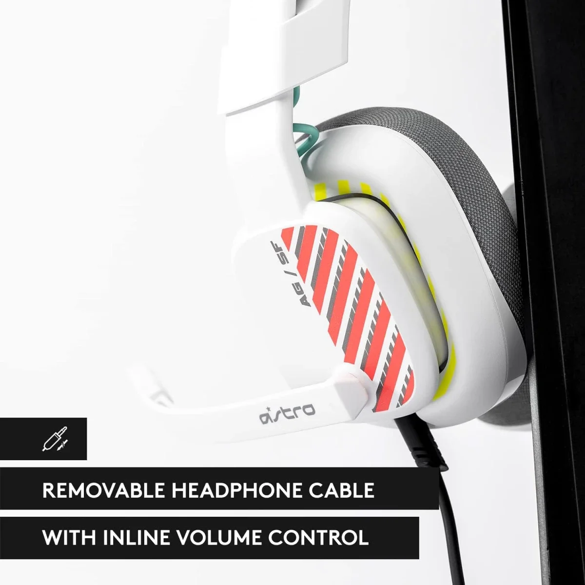 Logitech Astro A10 Gen 2 Wired Gaming Headset with 32mm Drivers - White/PS Edition - Thumbnail 4