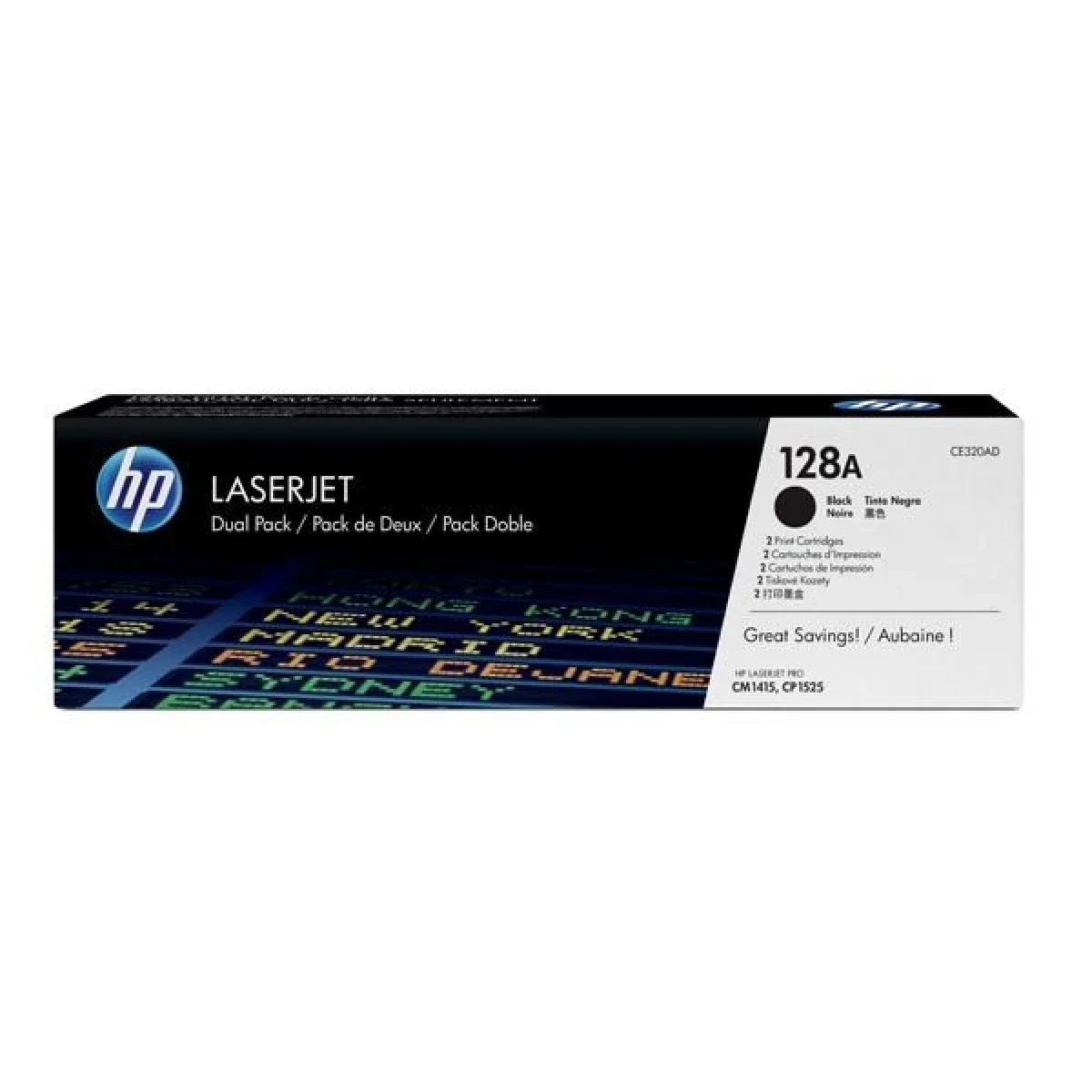 خرطوشة تونر ليزر HP CE320A 128A أصلية باللون الأسود