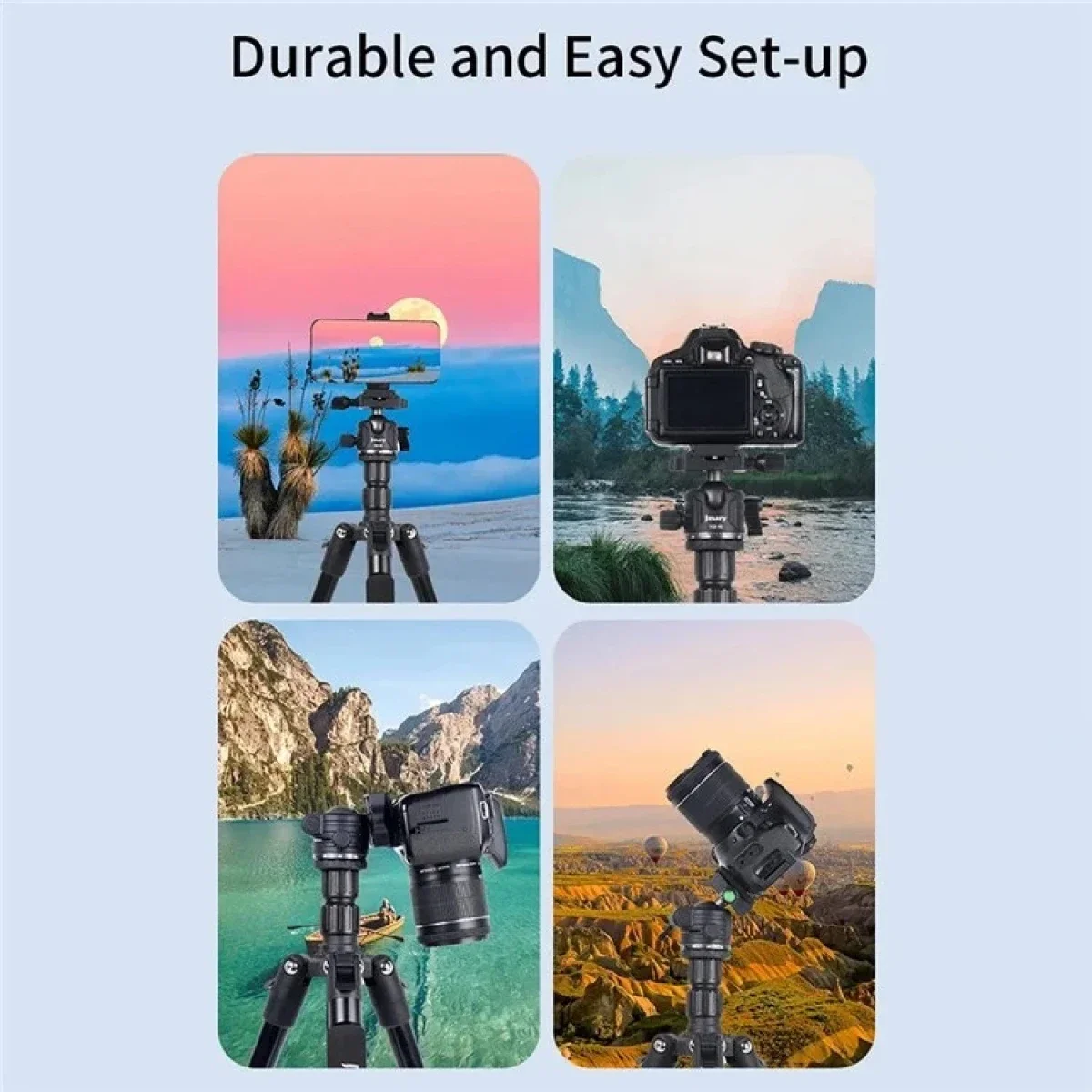 Jmary KT285+NB40 2-in-1 Tripod & Monopod Camera and Phone Stand 1.75m Black - Thumbnail 8
